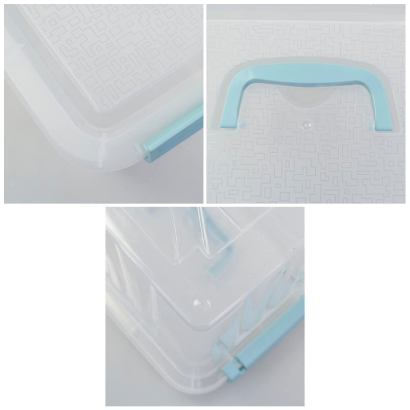 Ucake 8 Quart Plastic Small Storage Box with Handel, Clear Storage Bin with Lid, 6 Pack - Image 3